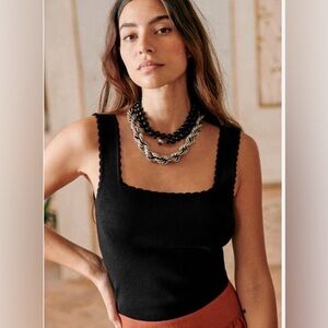 Sezane luna top black size small
